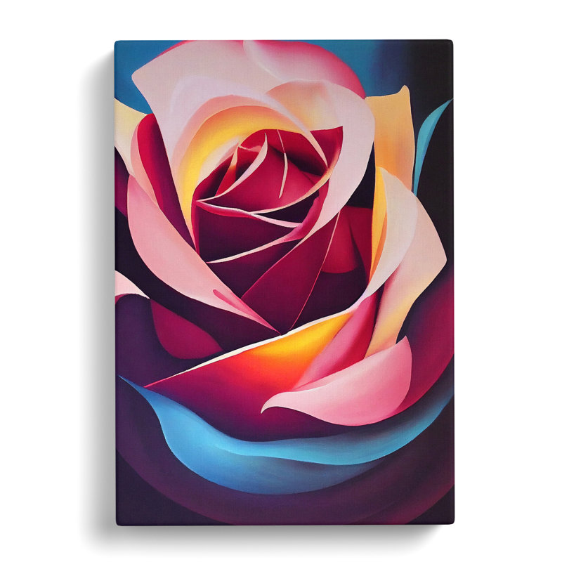 Doonfin Rose Painting In Abstract Vol.1 - Wrapped Canvas Print, 50cm H x 35cm W