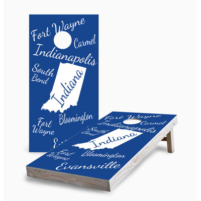 Indiana State Pride 2x4 Cornhole Board Set | Includes (2) Boards (8) Bags & Optional Accessories