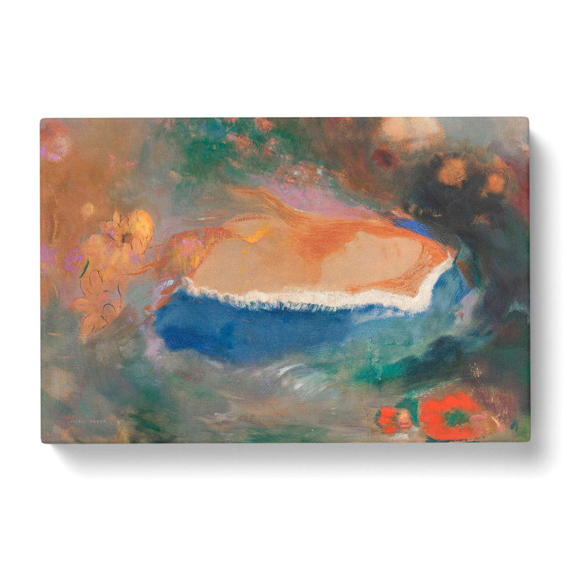Ophelia With A Blue Wimple by Odilon Redon - Wrapped Canvas, 50cm H x 76cm W x 3cm D