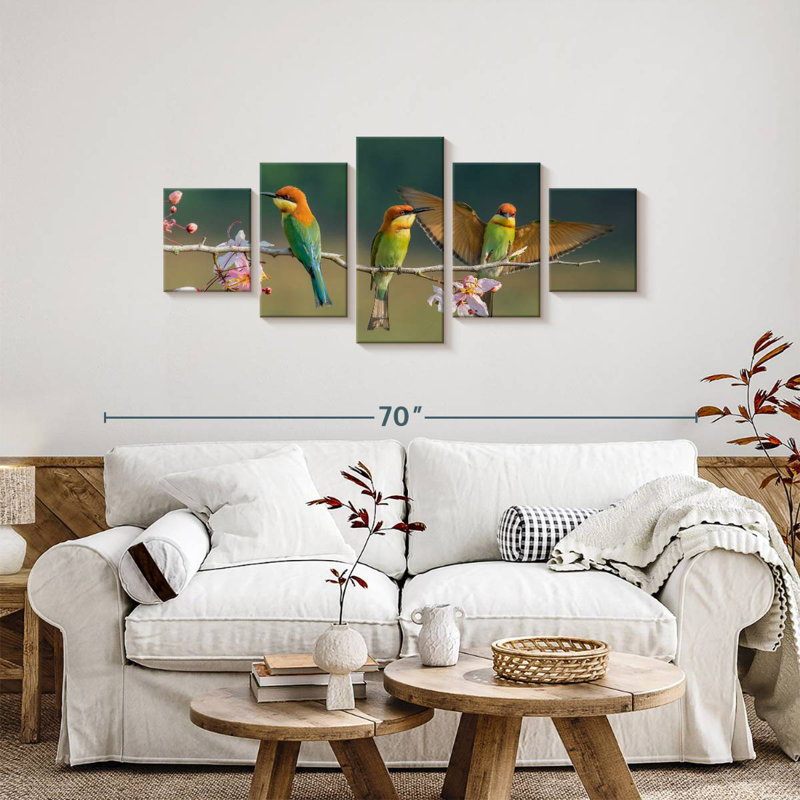 Green Bee Eater Birds, H 24 po x l 55 po
