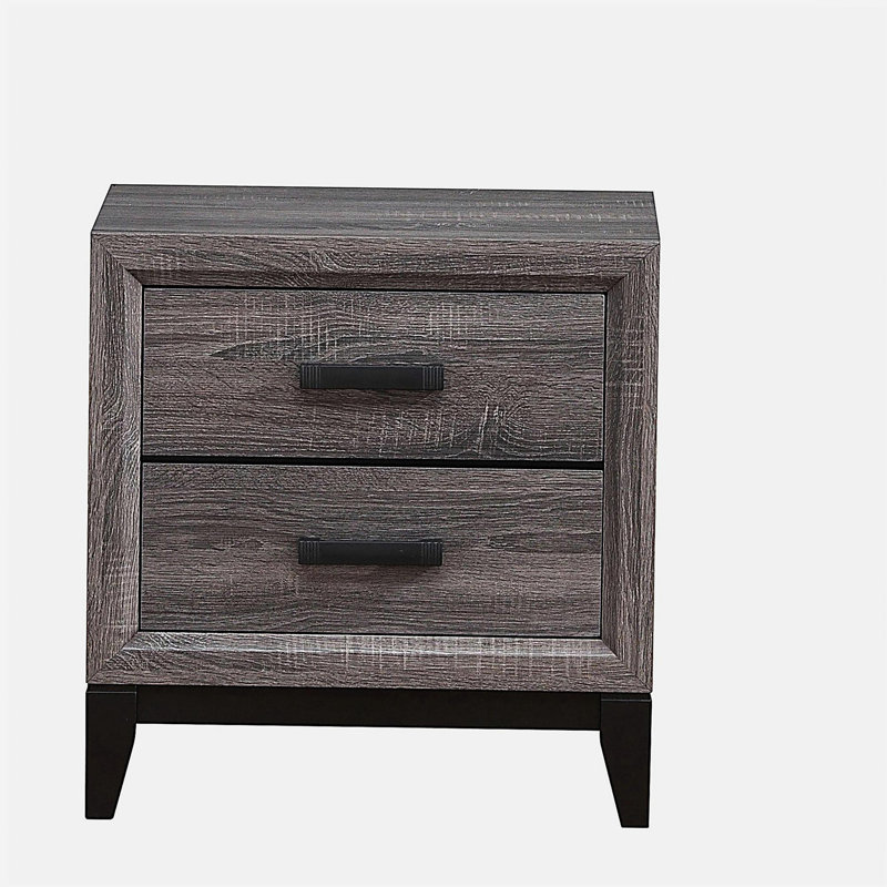 Mirage Grey Nightstand, Black/Gray