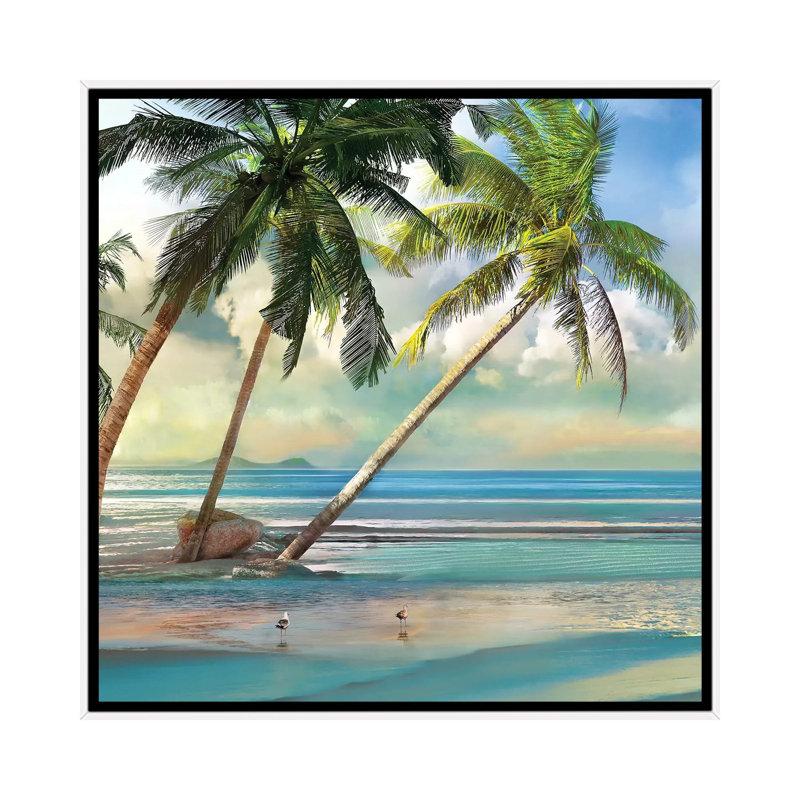 «A Found Paradise III» par Mike Calascibetta - impression d'art graphique, H 18 po x l 18 po x 1,5 po, Toile blanche encadrée