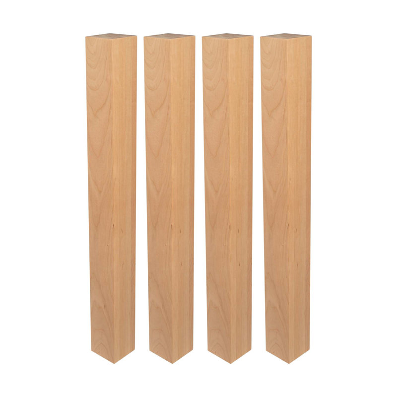 Pied d'îlot en bois massif H 35-1 / 4 po x 3-1 / 2 po Lizmar, Cerisier, Paquet de 4