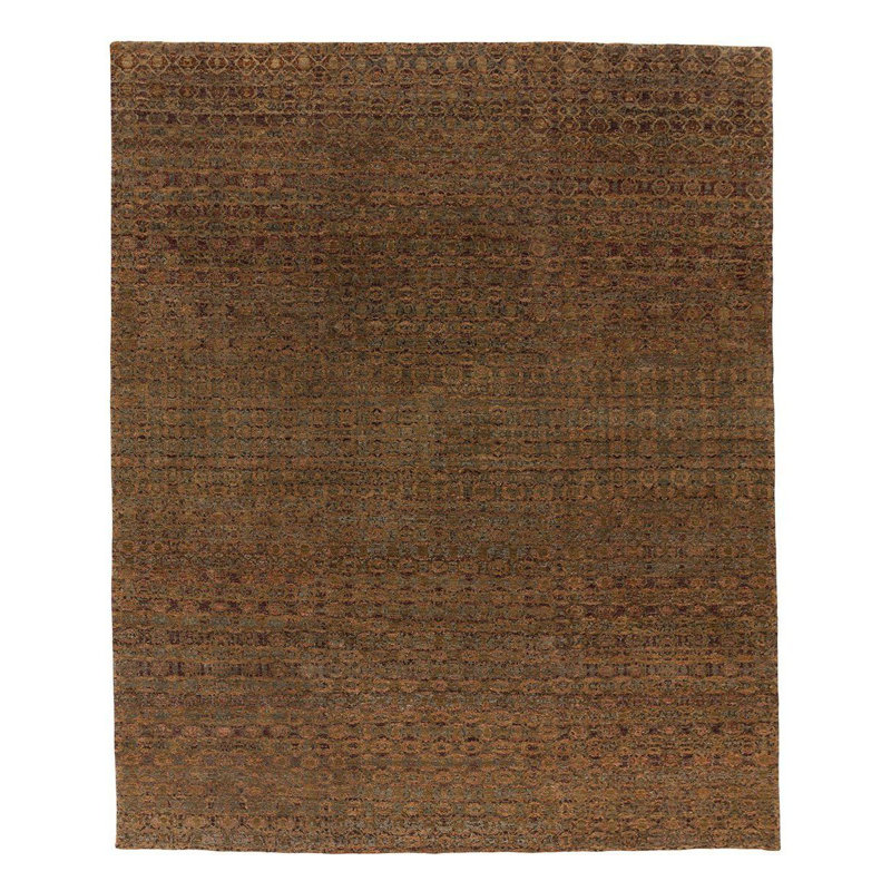 Metronome Wool Southwestern Area Rug in Brown/Red, Rectangle 9' x 12'