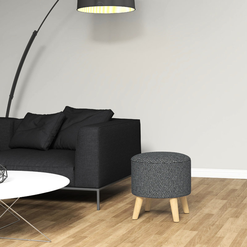 Round Grey Foot With Hidden Storage And Comfort Padding Cushion Box