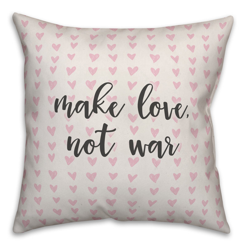  Coussin décoratif «Make Love Not War in Hearts», Housse de coussin