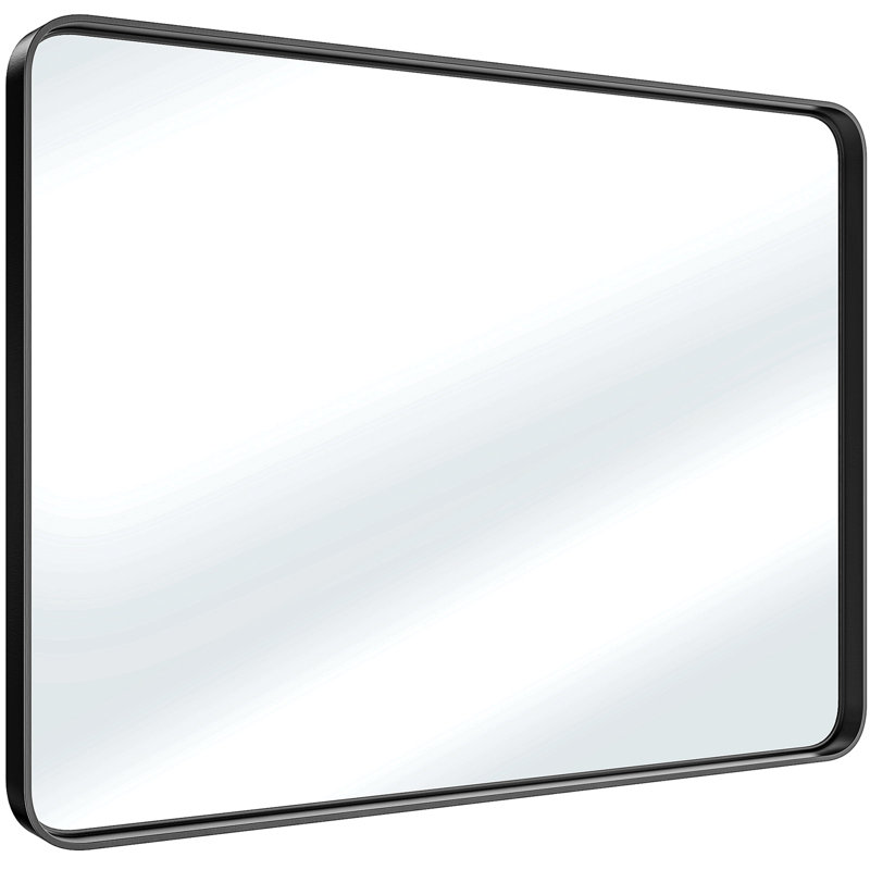 Miroir de salle de bain pour salle de bain, miroir mural en alliage d'aluminium, 39,02 po x 29,03 po