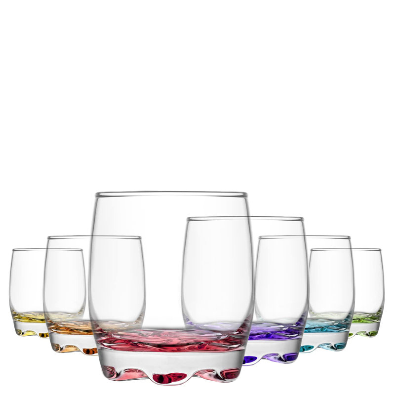 LAV Adora Colored Bottom Drinking Glasses Set, 9.75 Oz