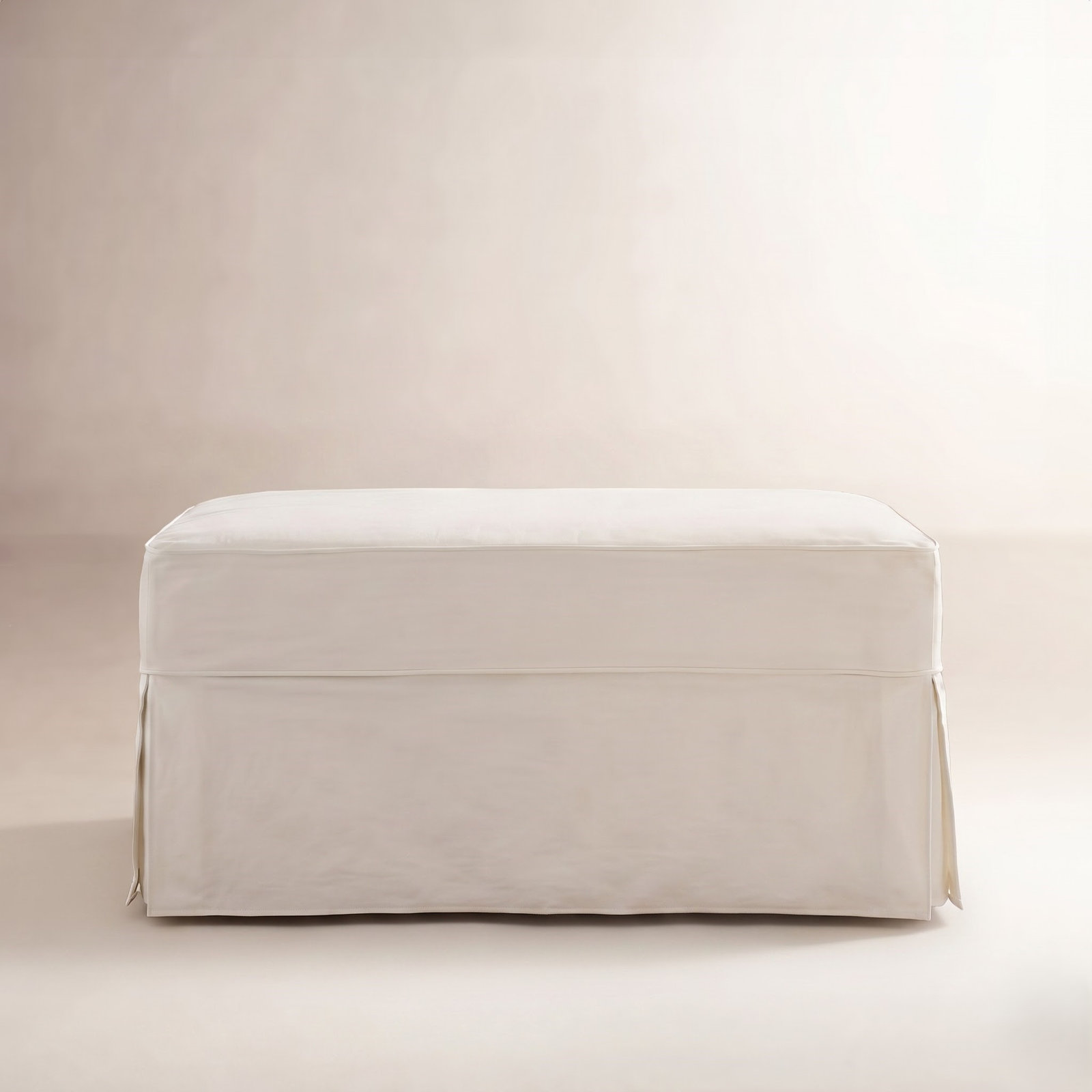 Porter 34" Ottoman, Bayou Natural Canvas