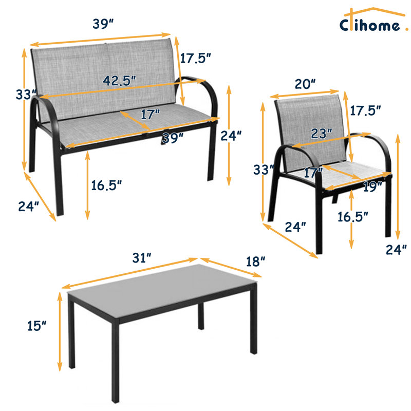 Ensemble de conversation modulaire 4 pièces