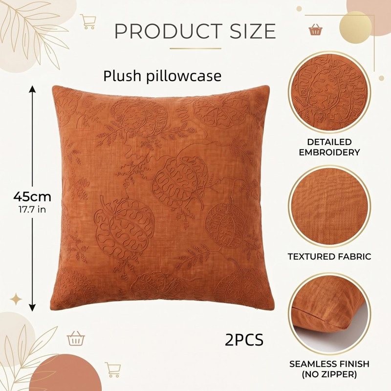Housse de coussin Halloween, Orange Pumpkin
