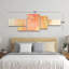 Ensemble de 5 panneaux muraux - Mila Apperlo «Orange 789», art mural sur toile pour le salon, la chambre à coucher ou le bureau 