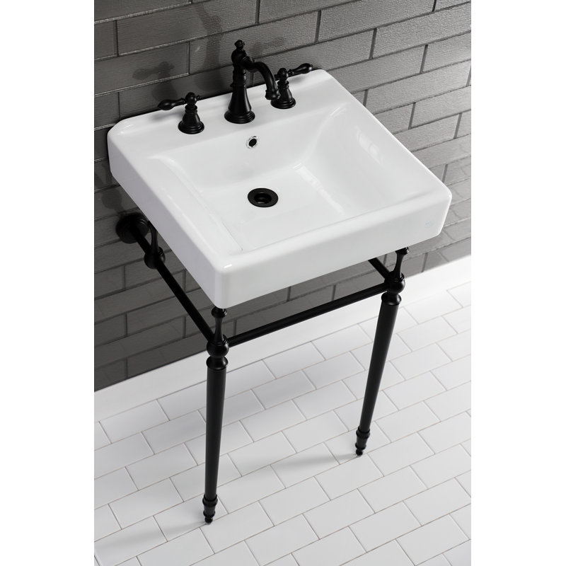 Kingston Brass Concord 20-Inch Ceramic Console Sink Basin (8-Inch, 3-Hole)