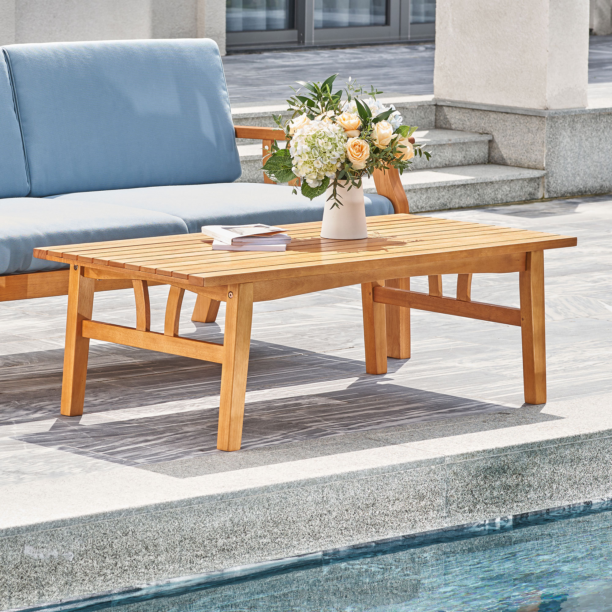 Red Barrel Studio® Eucalyptus Outdoor Coffee Table Wayfair