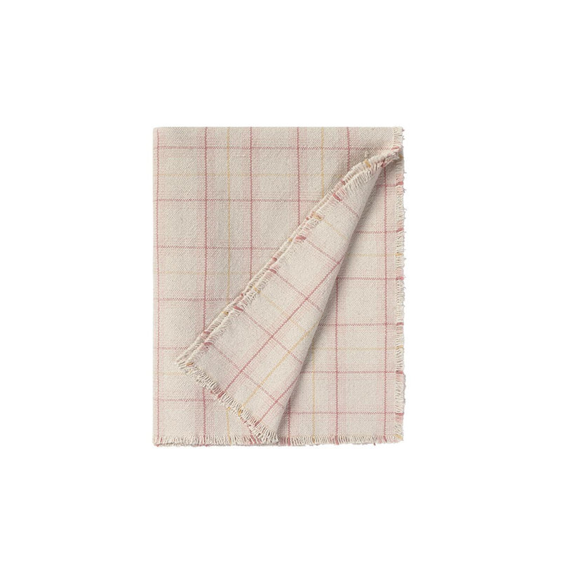 Jeté de lit pour enfant tissé à la main, Rose / naturel