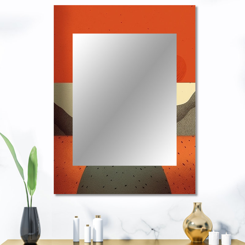 Minimalisme Solidate Landscape IV - miroir mural unique, art moderne imprimé en métal, 40 po x 30 po