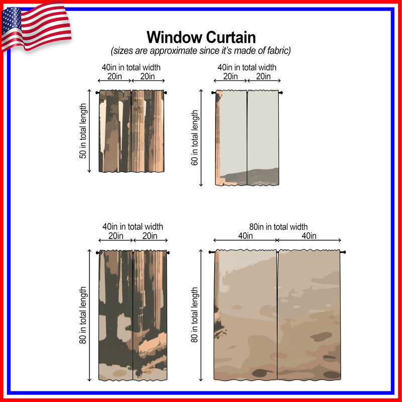 Rideaux de fenêtre Parthenon, 20in x 80in - 2 panels, Obscurcissement de chambre