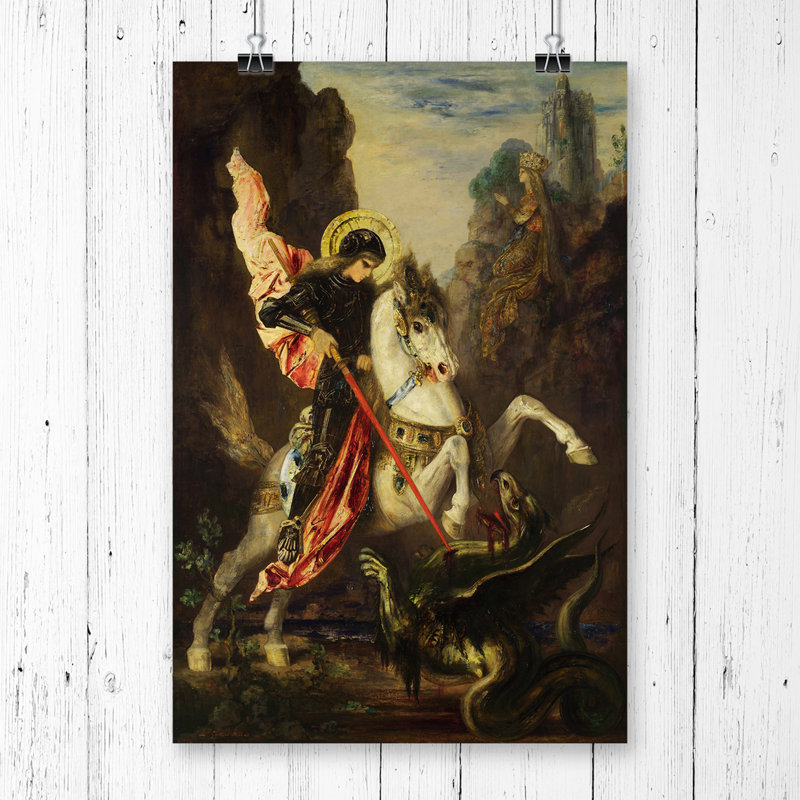 Gustave Moreau George and the Dragon - Frameless Print, 59.4cm H x 42cm W