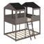 Wood Bunk Bed With Roof, Window, Guardrail-1492510295
