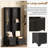 Elegant Free Standing Hall Tree Set of 2, Multifunctional 3-IN-1 Entryway Coat Rack with Storage and Seating, Black-870772319