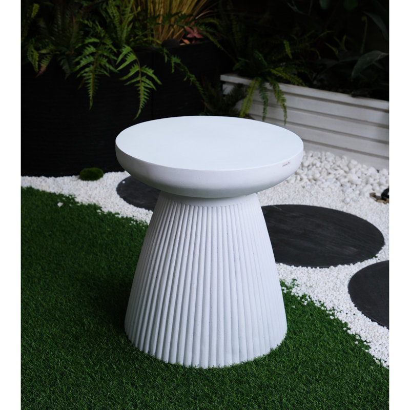 Table de bout Modern Office - Table d'appoint de jardin décorative, H 18,1 po, beige