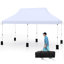 Abri de soleil instantané pliable avec auvent 10 x 20 pi Gymax avec 3 hauteurs réglables gris Gymax-111626680