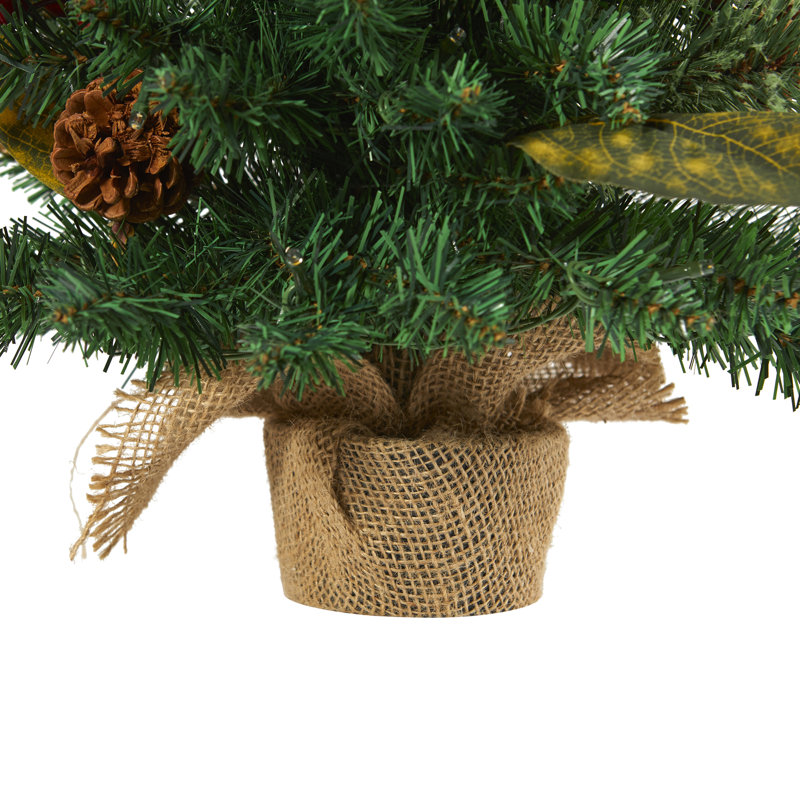 2' H Lighted Artificial Pine Christmas Tree