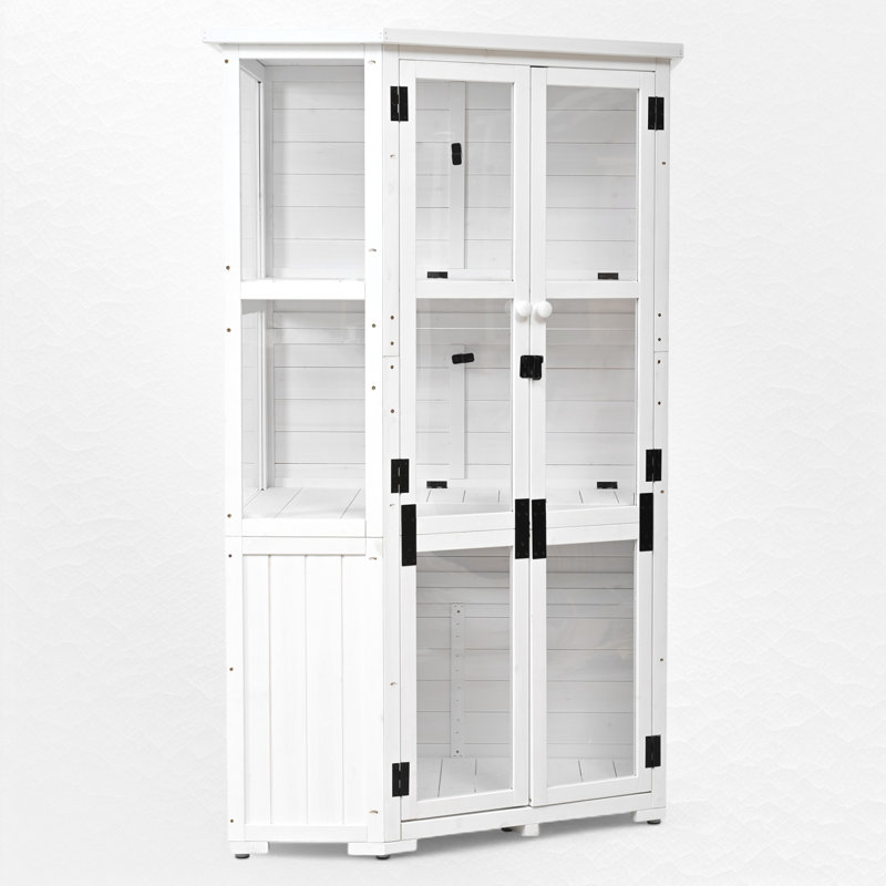 37"W X 28"D Growing Rack Greenhouse With Adjustable Shelves, White