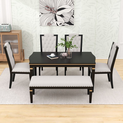 Luxury 6-Person Dining Table Set with Comfortable Upholstered Seating by Alcott Hill