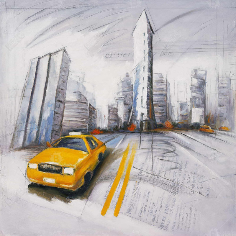 «Jaune et croquis de la ville»