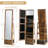360° Rotating Jewelry Armoire with Full Length Mirror, LED Lighted Vanity Station with Foldable Shelf-481998916