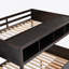 Lit superposé simple au-dessus d'un lit double avec tablettes, escalier de rangement et 2 tiroirs, espresso (VIEUX SKU: LT000228AAP-1)-680750573