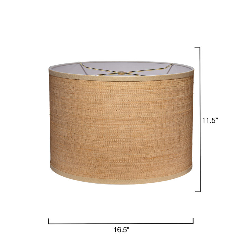 Drum Raffia Shade, Large, 11.5"H x 16.5"W x 16.5"D