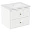 Meuble-lavabo de 61 cm avec lavabo intégré, armoire de rangement suspendue avec portes et tiroirs, meuble-lavabo mural moderne avec surface peinte