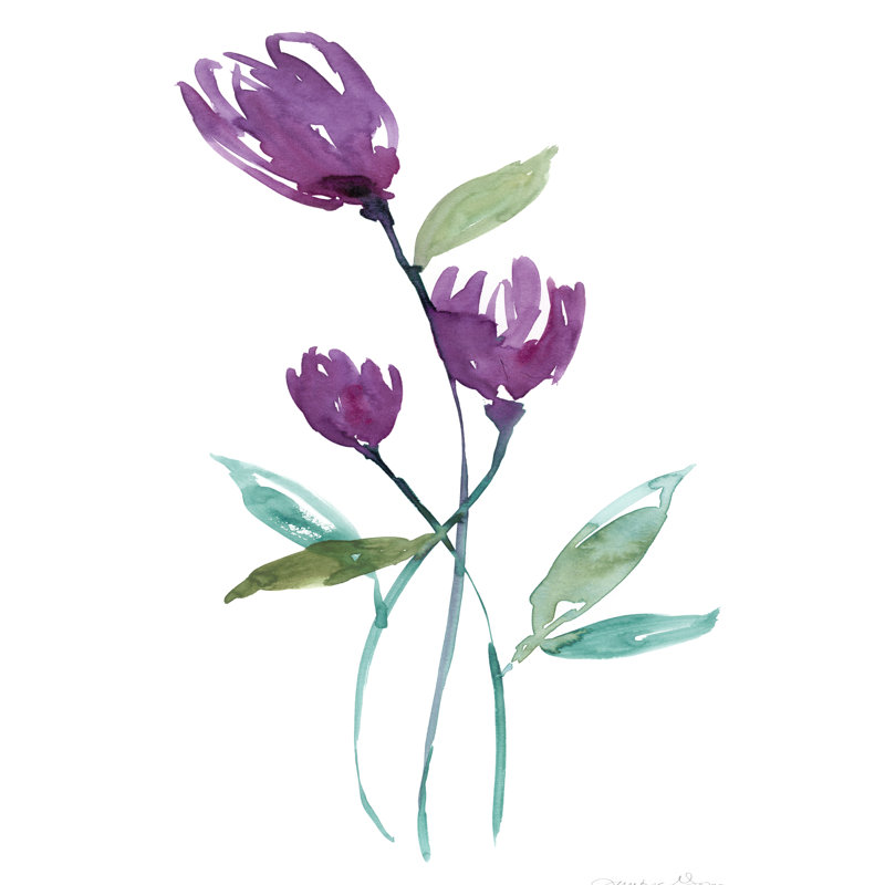 Dancing Aubergine I by Jennifer Goldberger - Painting, 122cm H x 81cm W, Wrapped Canvas