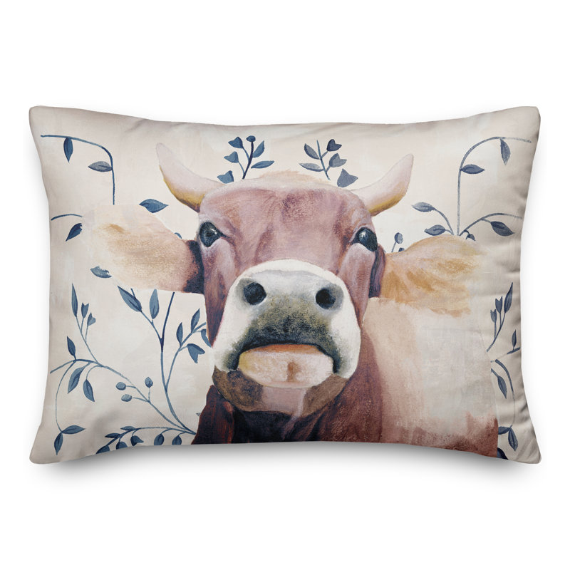 Housse de coussin rectangulaire en forme de vache avec motifs