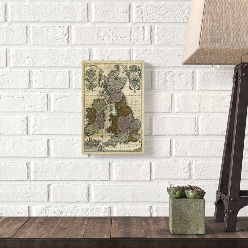 «Map of England, Écosse & Ireland», impression sur toile, H 12 po x l 8 po
