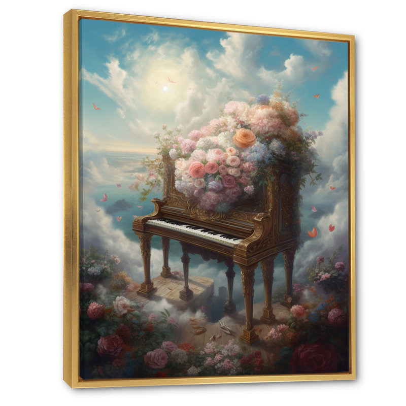 Floral Floral in Heaven III - impression, H 32 po x l 24 po x P 1 po, Cadre flottant doré