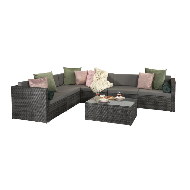 Bogarella 5 Seater Rattan Effect Sofa Set