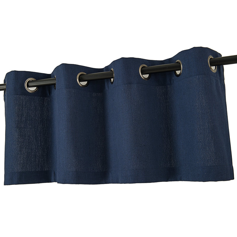 Destefano Tailored 50'' W Window Valance, Navy Blue