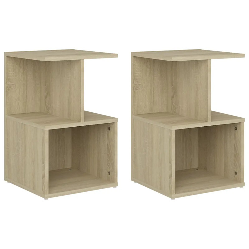 Donahue Bedside Cabinet Engineered Wood, Gloss White, 2