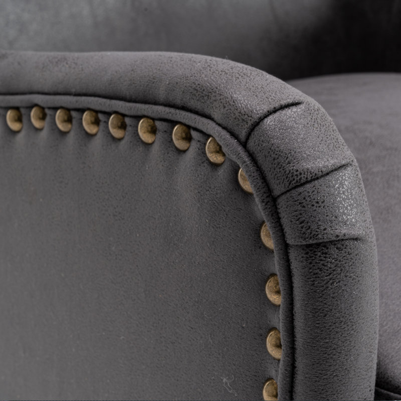 Segovia Wingback Chair, Grey Microfiber / Microsuede 