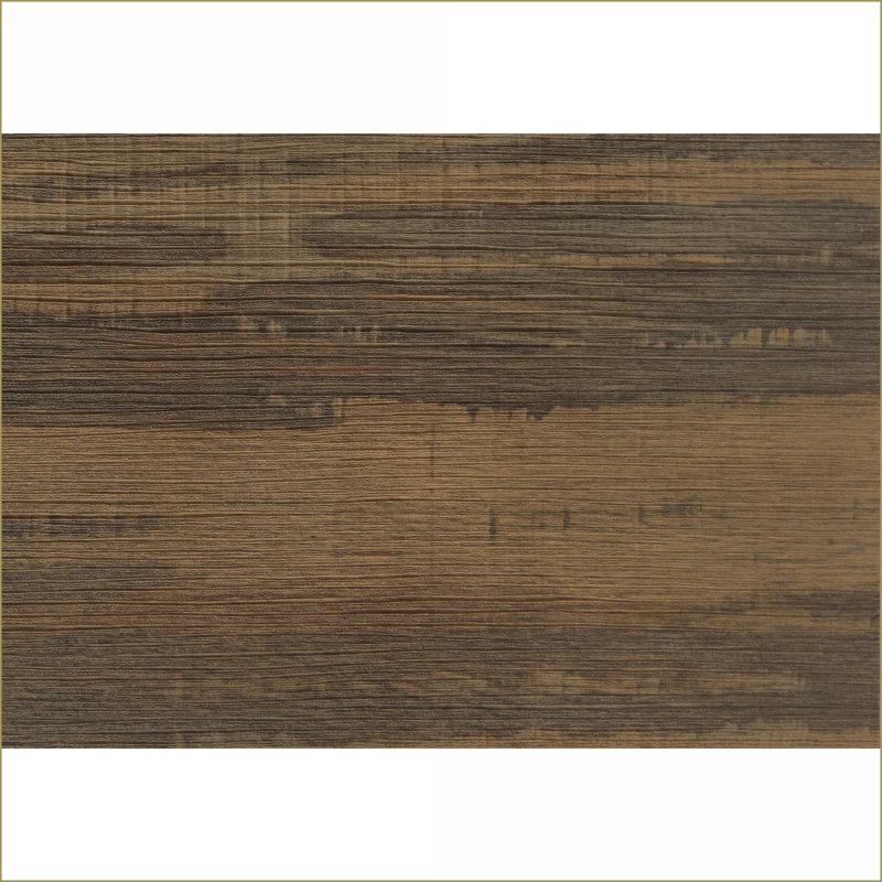 Table basse compacte en forme de C pour le salon / la chambre à coucher, stratifié brun et amp; Métal noir, attrait moderne