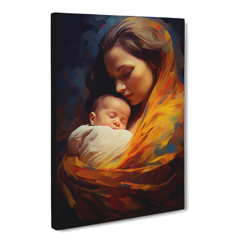 Mother And Baby Digital - Wrapped Canvas, 60cm H x 40cm W x 3cm D