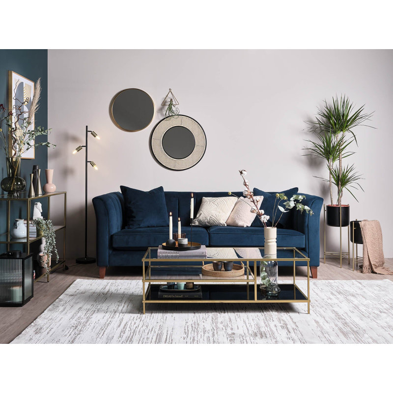 Vicente 108cm Glass Top Console Table, Gold