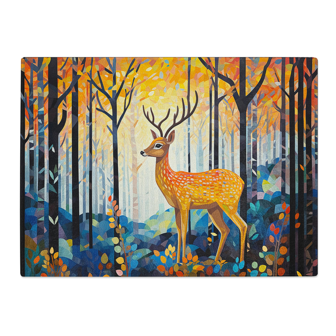 Deer Orphism No.2  Glass Chopping Board