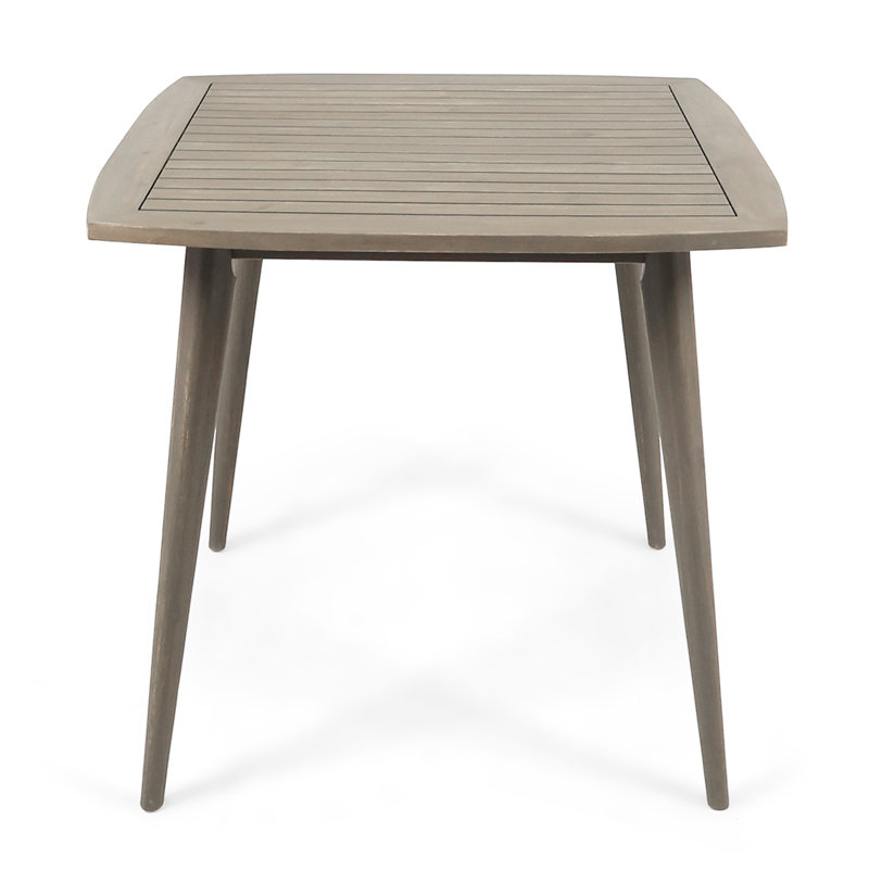 Foxborough Solid Wood Dining Table Outdoor Square Acacia Wood Table with Straight Legs, Natural