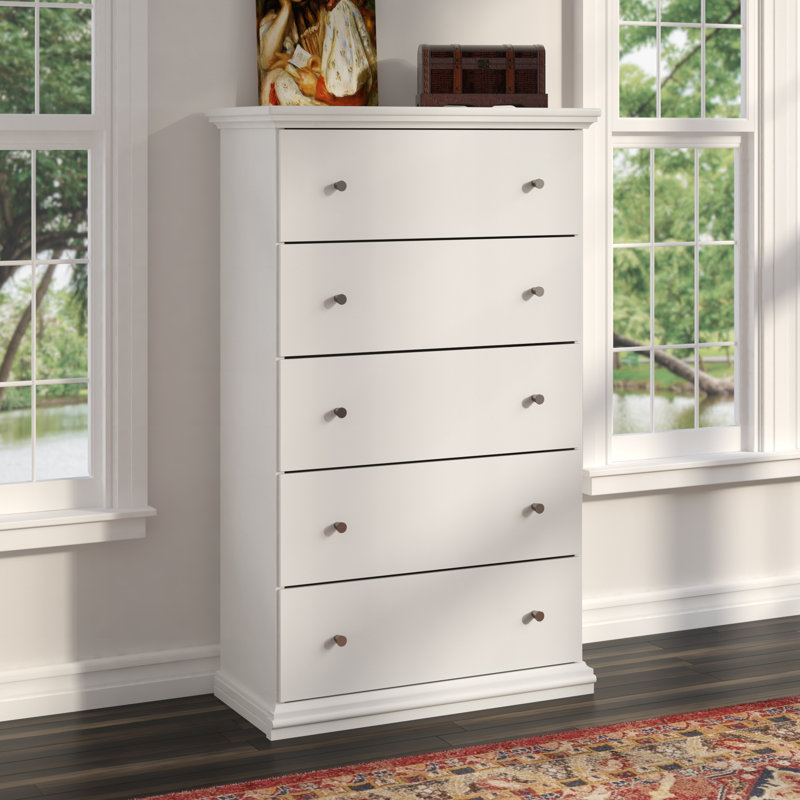 Leanette Commode 5 tiroirs, Blanc