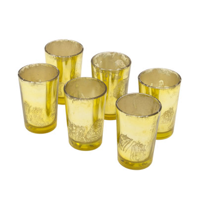 Petit porte-votive en verre mercure