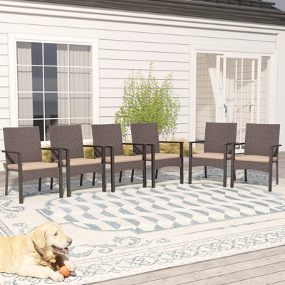 Outdoor Patio Dining Armchair with Cushion